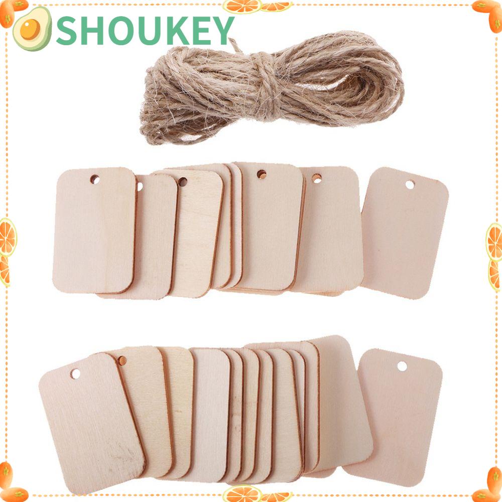 SHOUKEY Bộ 25 Thẻ Gỗ Treo Trang Trí Quà Tặng