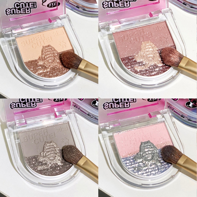 Bảng Phấn Mắt 4 Màu Sắc Hiệu Ứng Lì / Ánh Nhũ Chống Nước Lên Màu Cực Chuẩn Dành Cho Người Mới