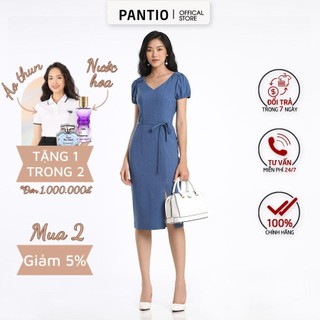 [Chính hãng] FDC52500 - Đầm công sở cổ V ngắn tay - PANTIO