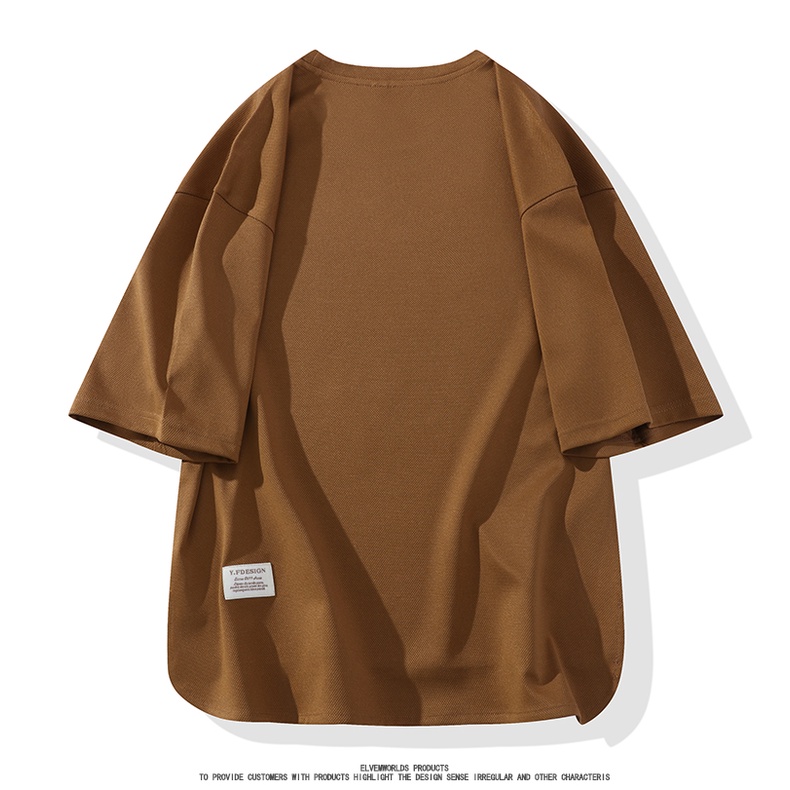 Áo Thun Ngắn Tay Cổ Tròn Lưng Ngắn Cỡ Lớn Xẻ Tà Đơn Giản Thời Trang Mùa Hè Cho Nam