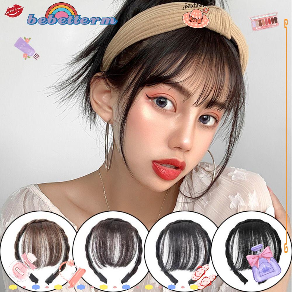 BEBETTERM Tóc Mái Giả Thắt Bím Chống Trượt Thời Trang Cho Nữ