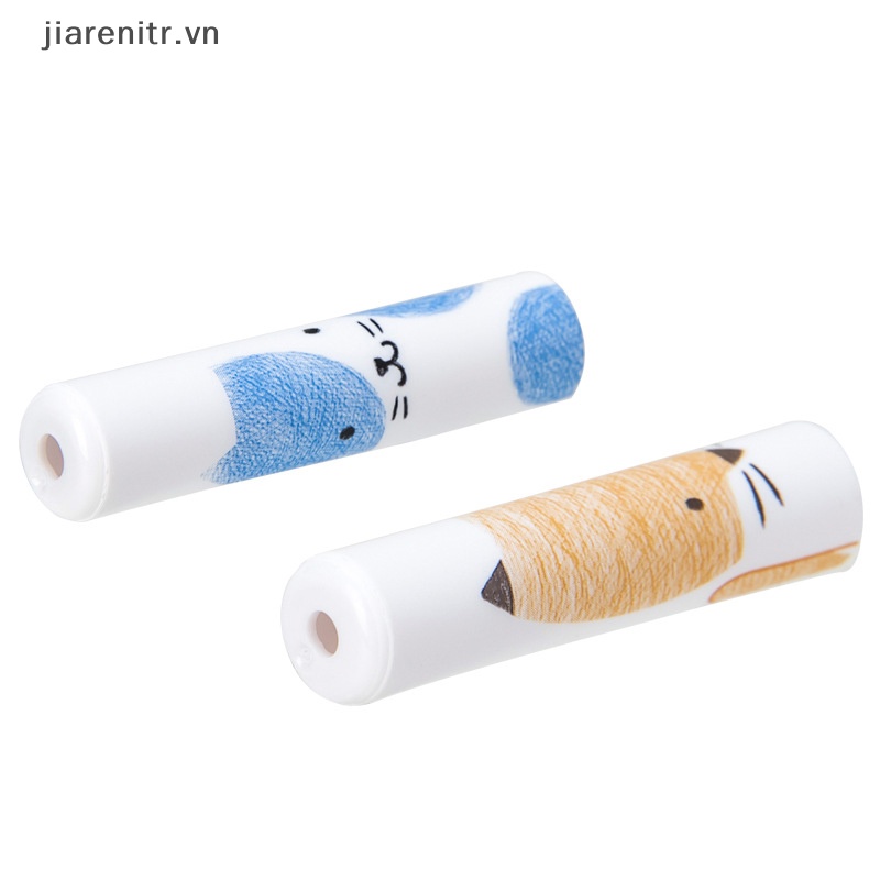 Set 6 Nắp Đậy Bút Chì Hình Mèo Dễ Thương Phong Cách Hàn Quốc