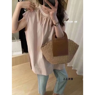 Áo sơ mi cổ tròn sát nách SM-6328