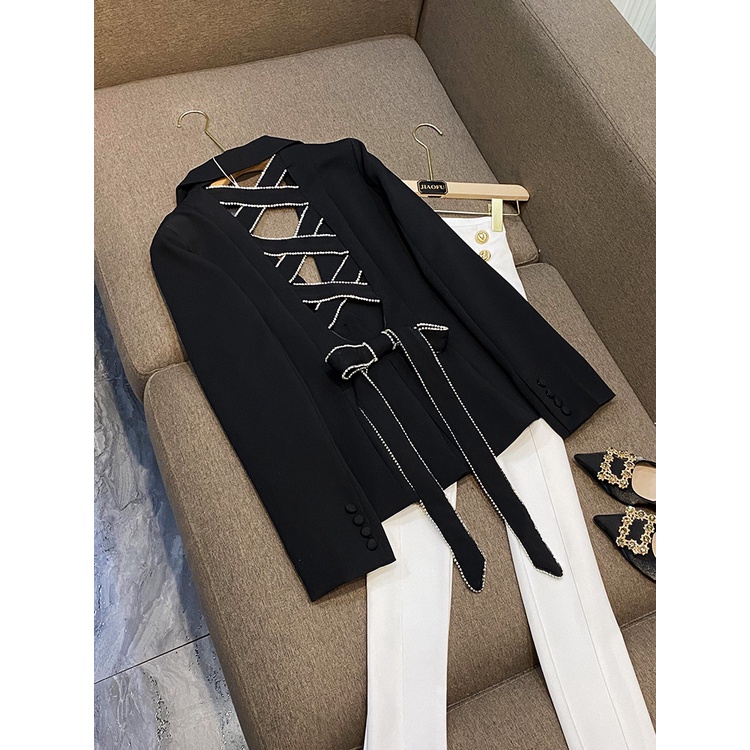 Áo Khoác Suit Cao Cấp Buộc Dây Phong Cách Pháp Thời Trang Mùa Xuân 2023 Mới Cho Nữ