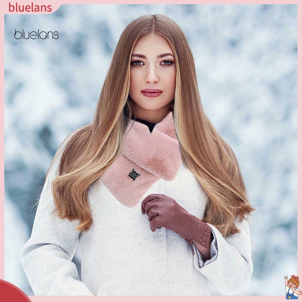 Bluelans Khăn Choàng Cổ Lông Thỏ Giả Mềm Mại Màu Trơn 3 Chế Độ Nhiệt Chống Lạnh Giảm Đau Vai Mùa Đông Có Thể Giặt Rửa Cho Nam Và Nữ