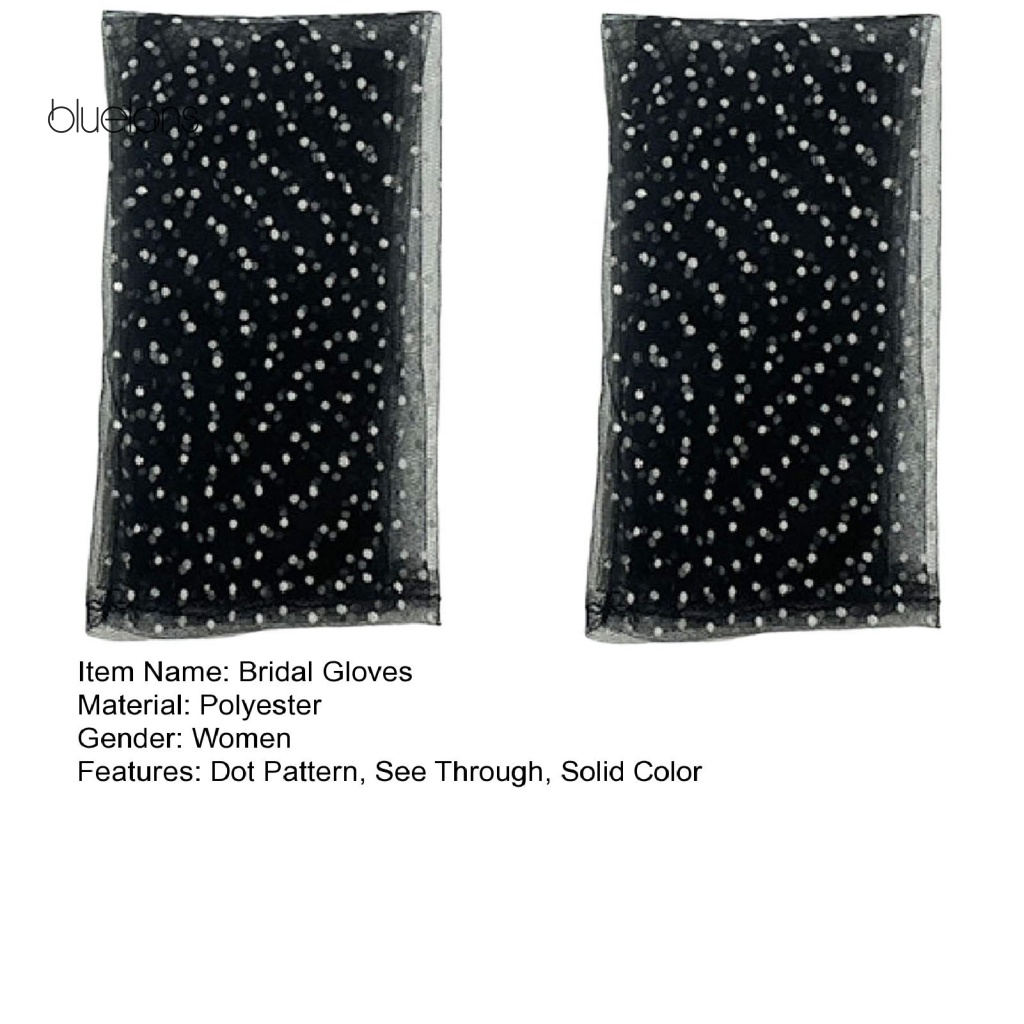 1 Đôi Găng Tay Lưới Xuyên Thấu Họa Tiết Chấm Bi Siêu Mềm Cho Cô Dâu
