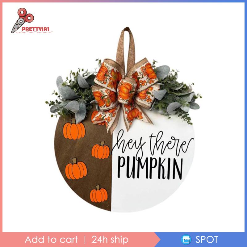 [Prettyia1] Biển Hiệu Treo Cửa Trước Cửa Hình Bí Ngô Mùa Thu Cho Lễ Tạ Ơn Gia Đình