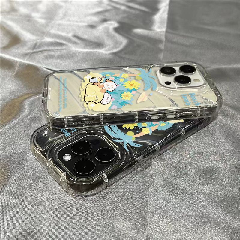 Ốp Điện Thoại Dẻo Trong Suốt Họa Tiết Chú Chó / Bãi Biển Dễ Thương Cho iPhone14promaxsinsplus M97L 117 81312 / xr / /
