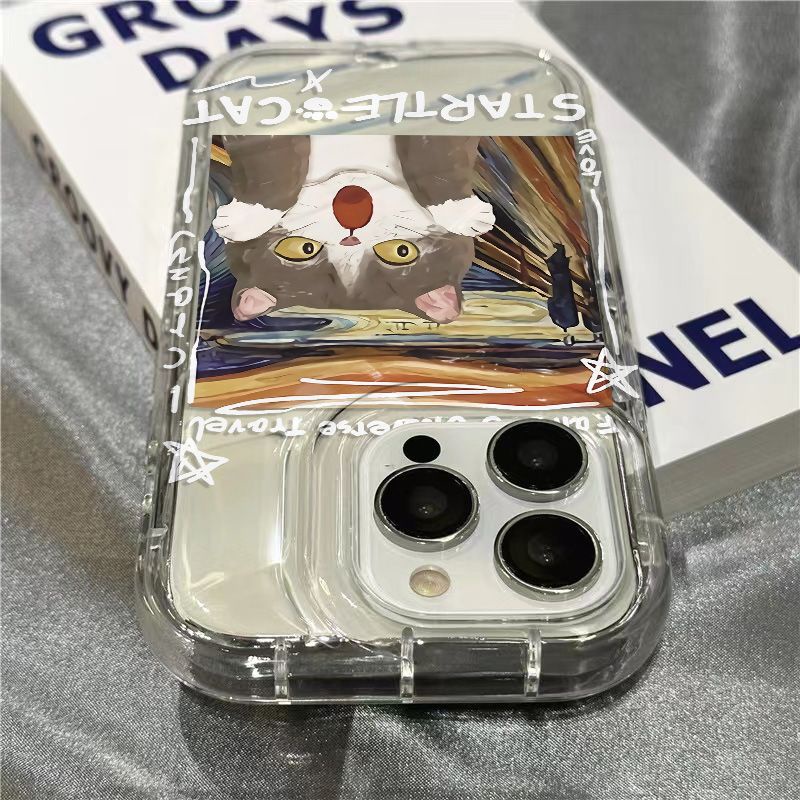 Ốp Điện Thoại Dẻo Trong Suốt Họa Tiết Hoạt Hình Chú Mèo / Graffiti Cho iPhone xr7 1312 iPhone14promax11 / 8 / plus LO8H