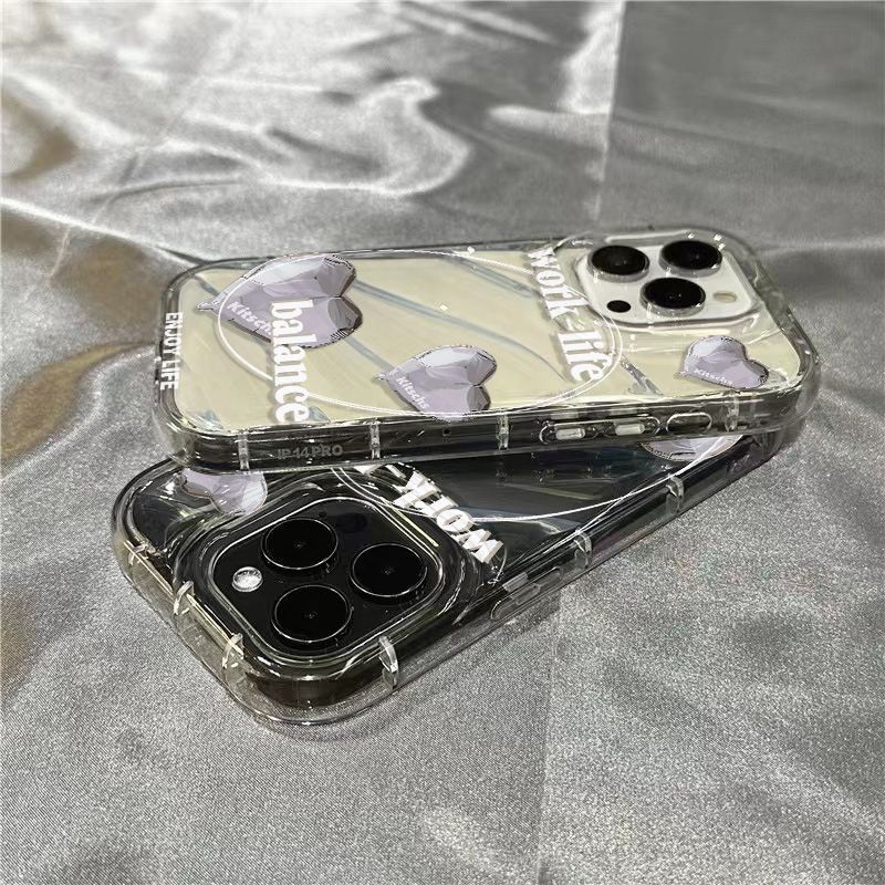 Ốp Điện Thoại Mềm Trong Suốt Họa Tiết Trái Tim Cho Iphone 14Promax 1312 / 11 7 / 8plus xr / sins AF8W