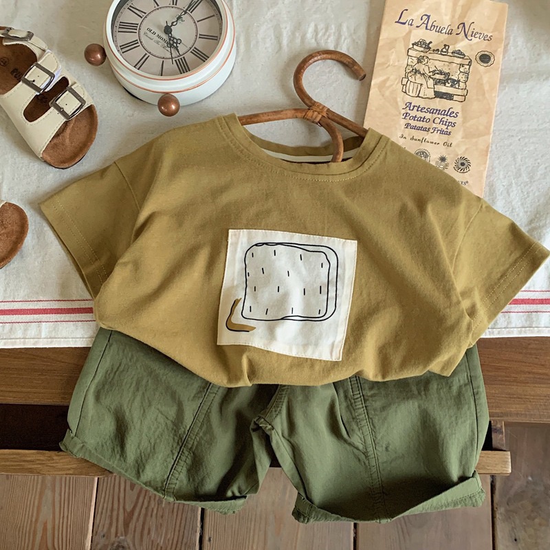Áo Thun Cotton Tay Ngắn Cổ Tròn Màu Trơn Dễ Thương Cho Bé