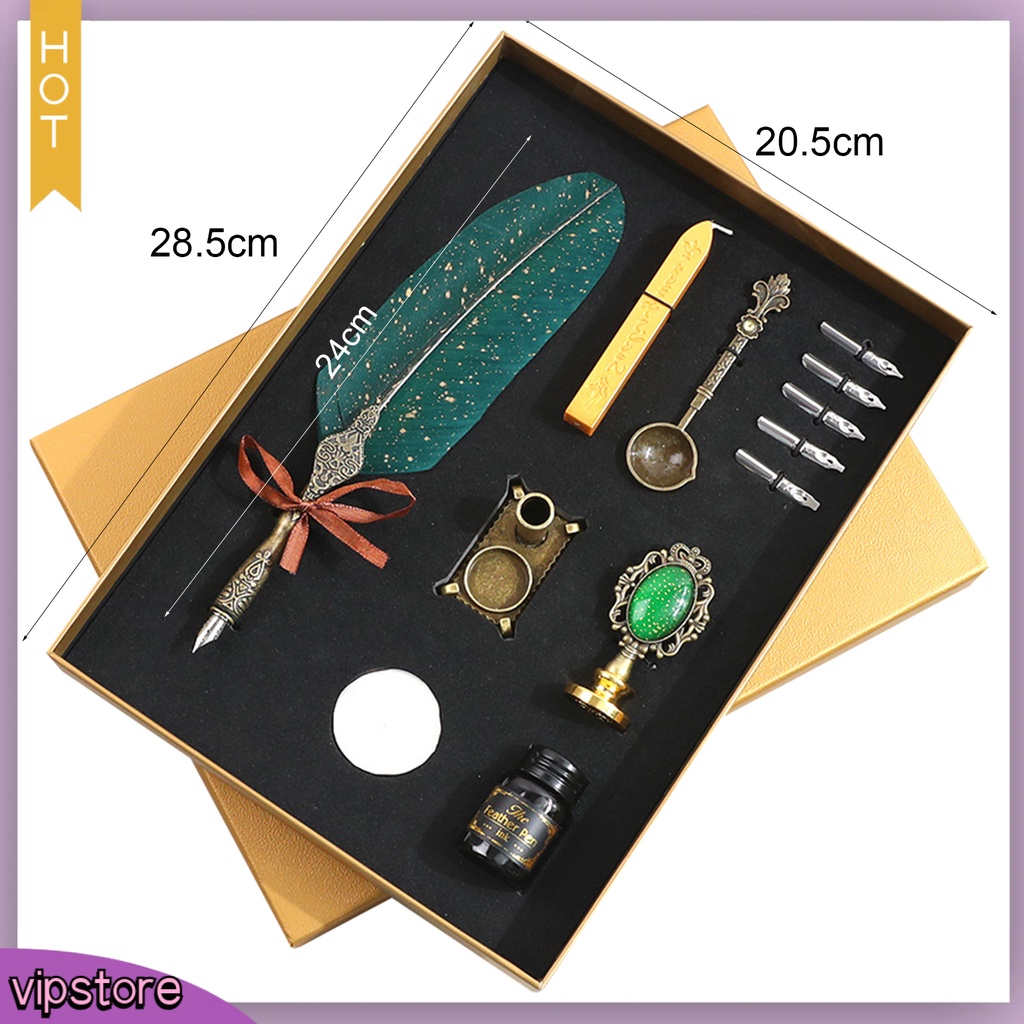 &lt;VIP&gt; 1 Bộ Bút Lông Vũ Bằng Thép Không Gỉ