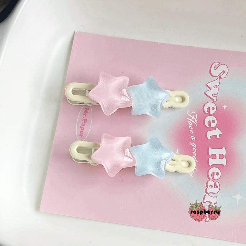 🍓Raspberry🍓 Kẹp Tóc Hình Ngôi Sao Năm Cánh Nhiều Màu Sắc Dễ Thương Cho Nữ