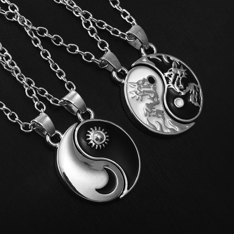 Ygt Set 2 Vòng cổ Mặt Âm Dương Độc Đáo Cho Cặp Đôi