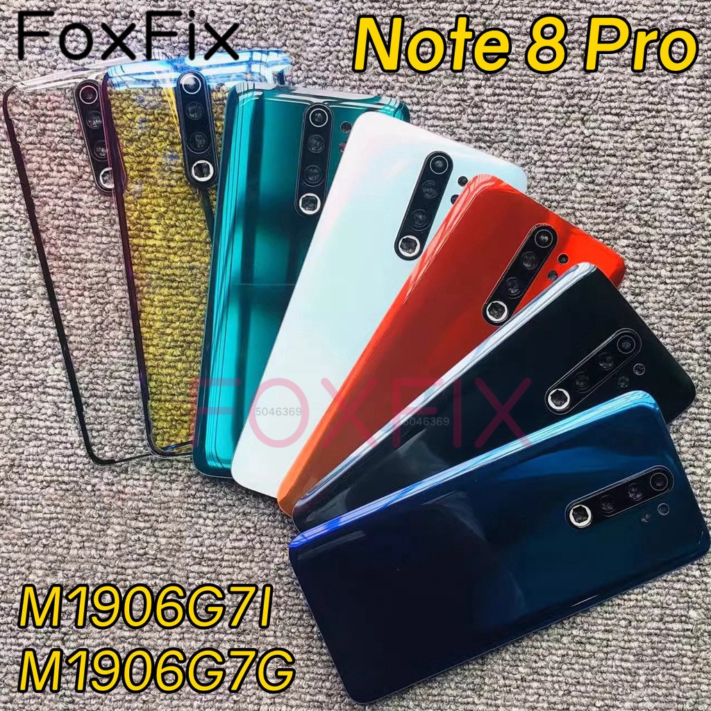 Mặt Kính Sau Cho Xiaomi Redmi Note 8 Pro Pin Cửa Phía Sau Nhà Ở Bảng Với Ống Kính Máy Ảnh Thay Thế M