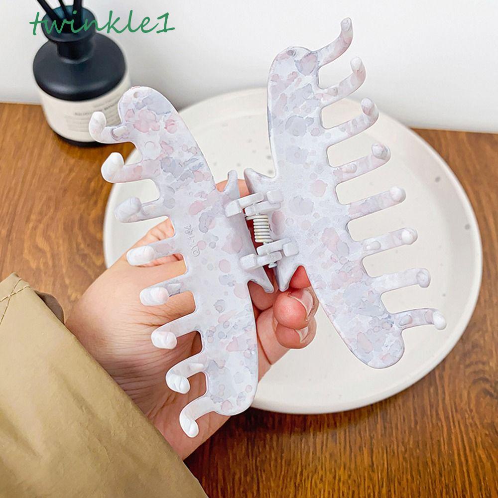 TWINKLE Kẹp Tóc Đuôi Ngựa Hình Cá Mập Họa Tiết Chấm Bi Dễ Thương Cho Nữ