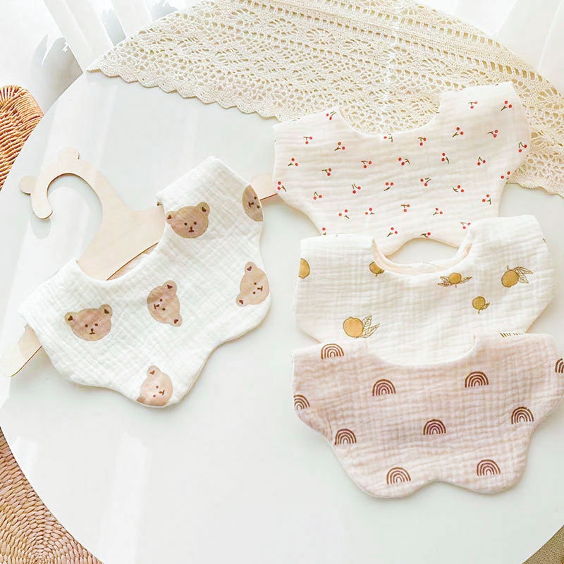 Yếm Tròn Xô Muslin Siêu Mềm, Mịn Cho Bé Từ Sơ Sinh Đến Khi Ăn Dặm