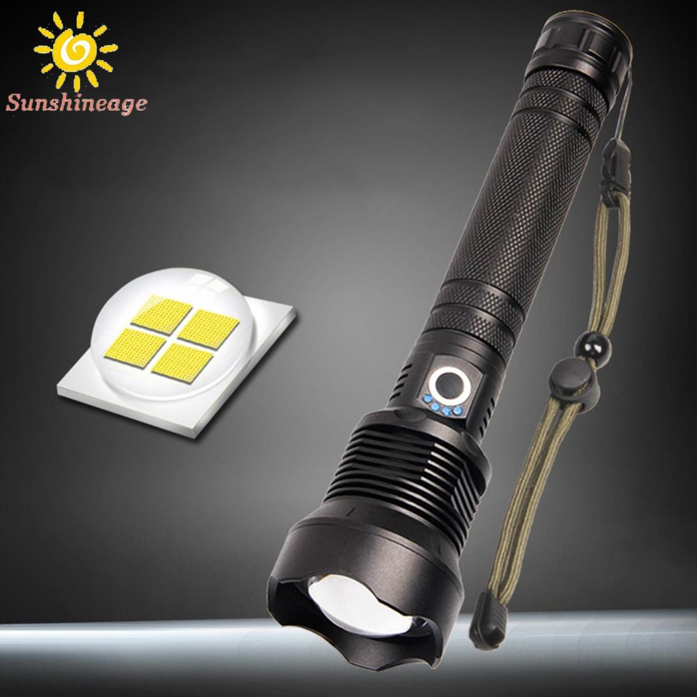 Đèn Pin Led Siêu Sáng 1200000 Đèn Pin LED XHP70 Lumens Phóng To Sạc USB Tiện Dụng