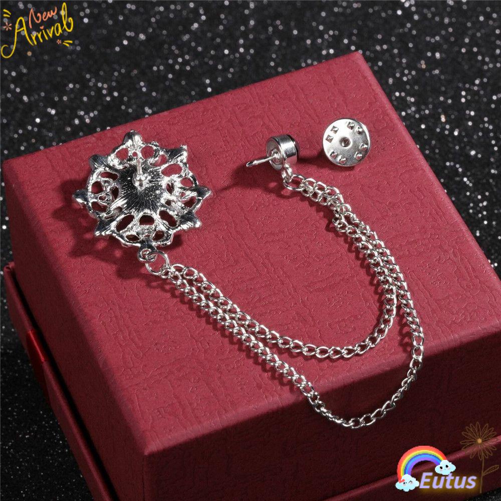 EUCA Ghim Cài Cổ Áo Đính Đá Pha Lê Nhân Tạo Thời Trang