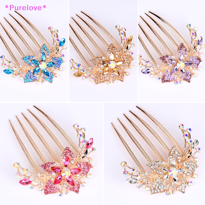 Lược Cài Tóc Hình Hoa Đính Đá Phong Cách Vintage 2023 Cho Nữ Mới