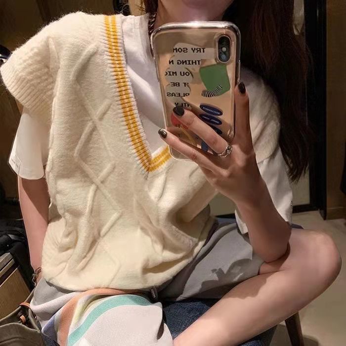 Áo Dệt Kim Sát Nách Dáng Rộng Thời Trang Xinh Xắn Cho Nữ