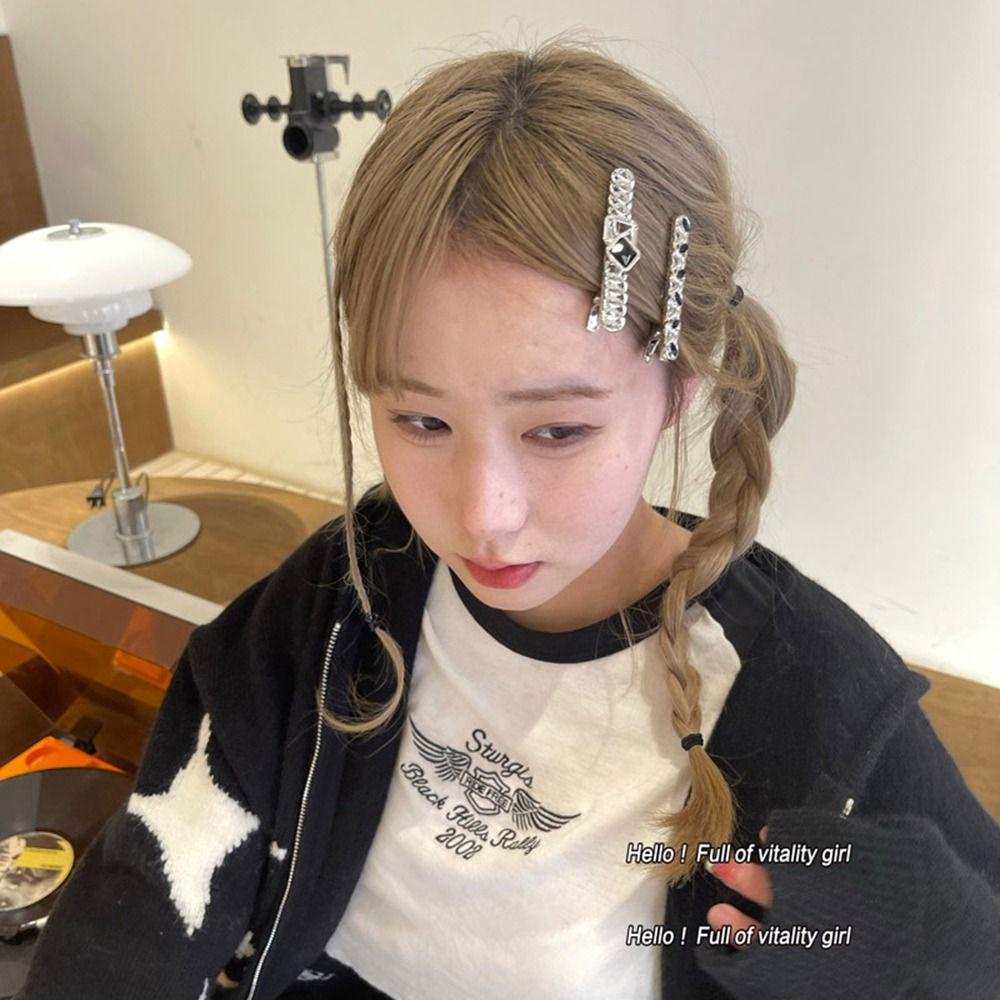 Kẹp Tóc Kim Loại Hình Học Dễ Thương Phong Cách Lolita