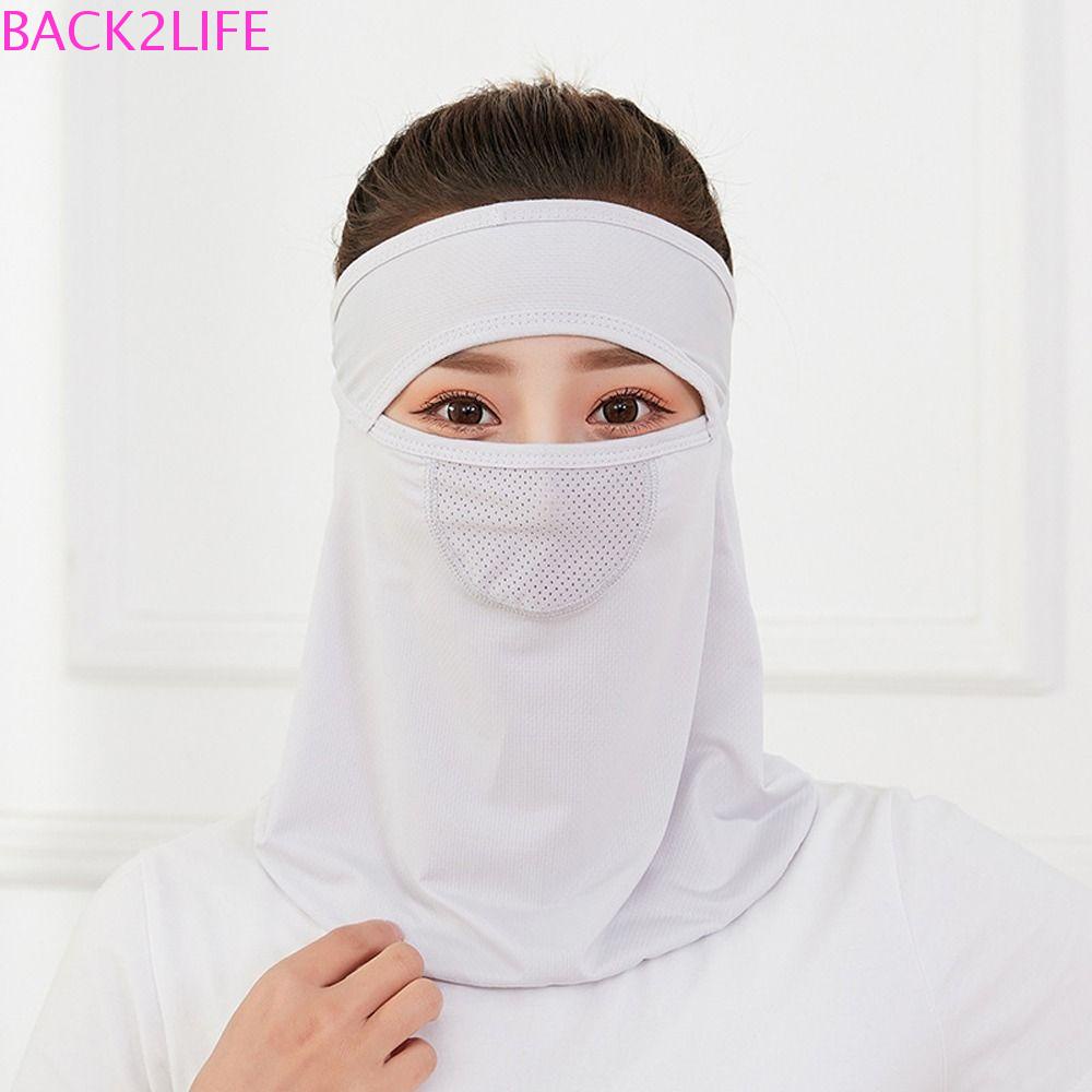 BACK2LIFE Khẩu Trang Chống Nắng Thoáng Khí Màu Sắc Đơn Giản Có Nắp Đậy Bảo Vệ Mặt Và Cổ