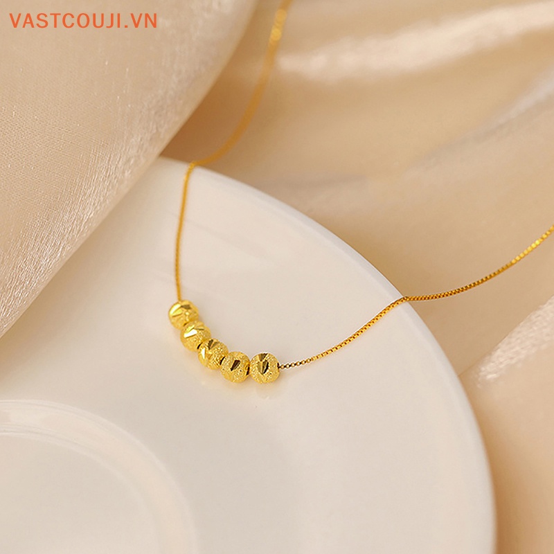 Vòng cổ Chuỗi Hạt Màu Vàng Đơn Giản Thời Trang Hàn Quốc Cho Nữ