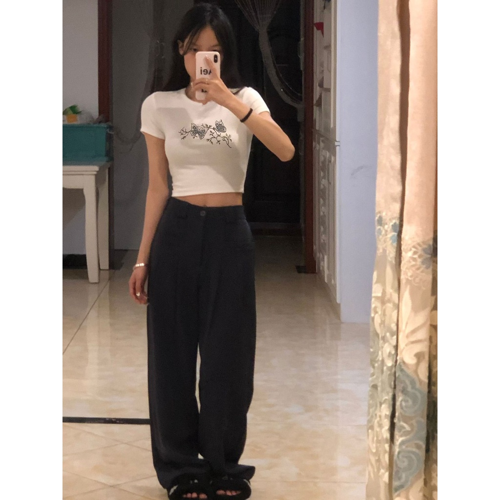 Áo Baby Tee Thun Croptop Nữ Tay Ngắn Hở Vai Màu Trắng Thời Trang Mùa Hè Xinh Xắn Cho Nữ