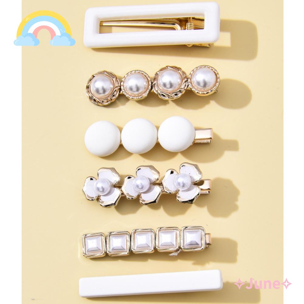 JUNE Set 5 / 7 Kẹp Tóc Kim Loại Phong Cách Retro Thanh Lịch Cho Nữ