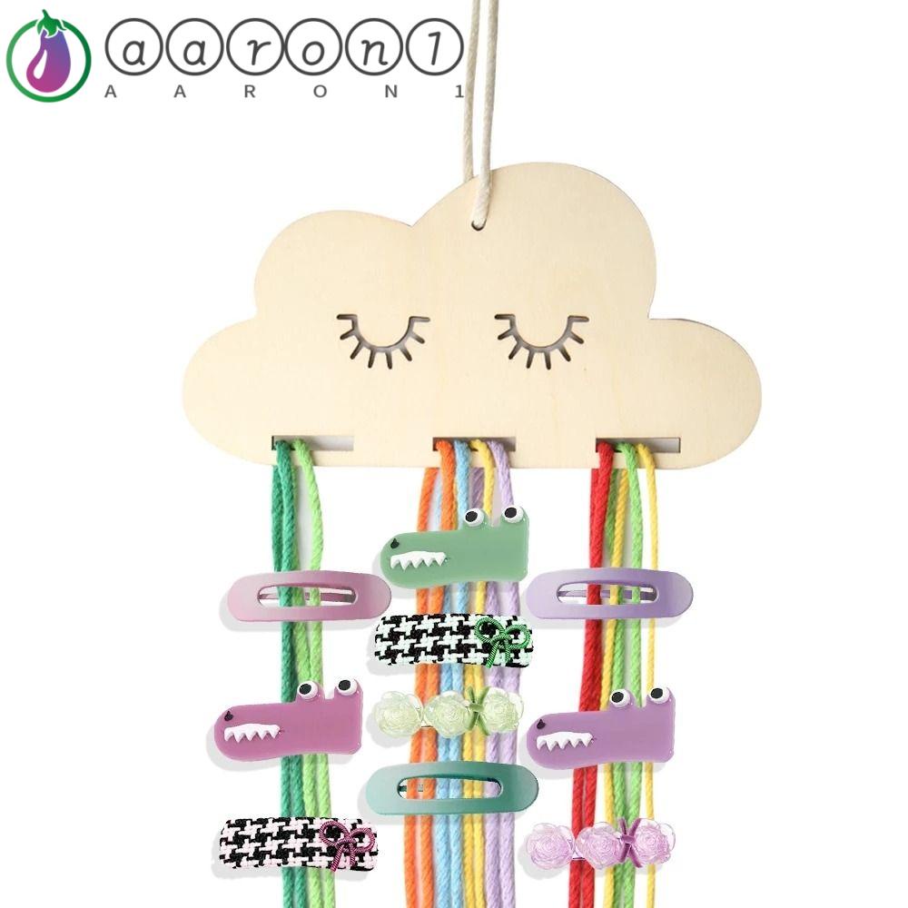 AARON1 Giá Đỡ Kẹp Tóc Bằng Gỗ Và Cotton Độc Đáo Trang Trí Phòng Ngủ Cho Bé Gái