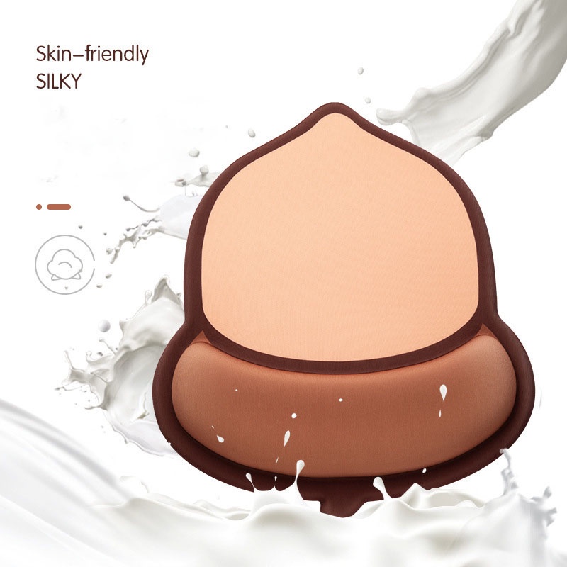 Bàn Di Chuột 3D Hạt Dẻ Ngộ Nghĩnh Siêu Êm Đệm Tay Silicon