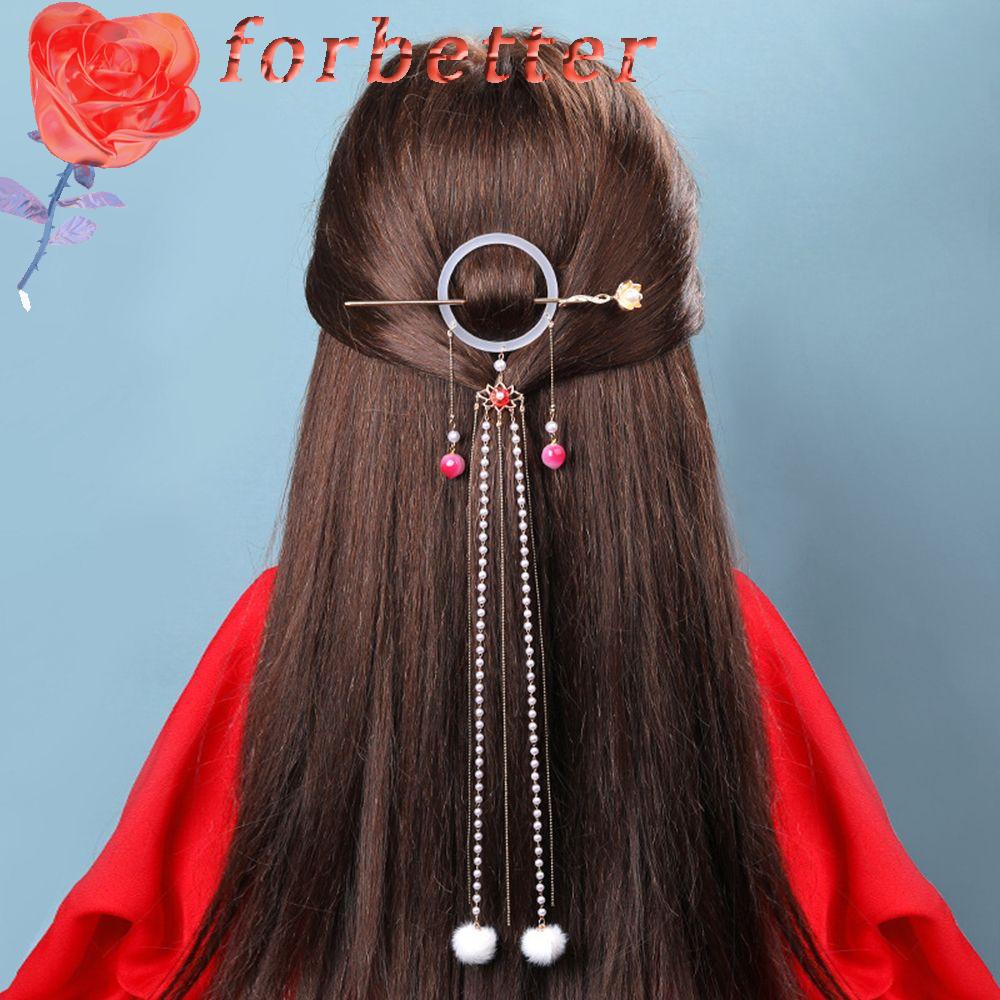 FORBETTER Trâm Cài Tóc Dạng Xoay Bằng Kim Loại Họa Tiết Hoa Cổ Điển Cho Cô Dâu