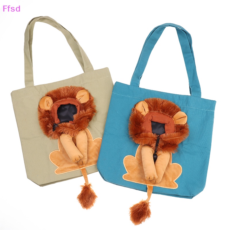 {Ffsd} Túi Đeo Vai Bằng Vải Canvas Hình Sư Tử Thoáng Khí Có Thể Lột Ra Dành Cho Chó Mèo * Bán Chạy