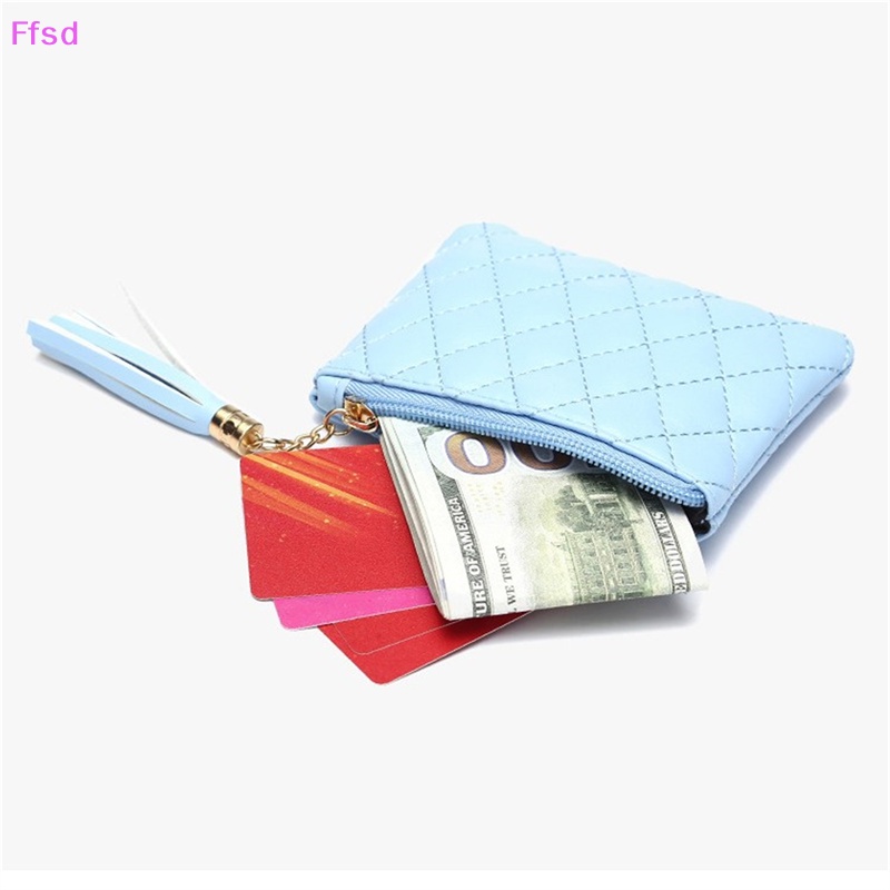 Ví Da PU Ngắn Đựng Tiền Xu / Thẻ Thêu Họa Tiết Tua Rua Có Khóa Kéo Thời Trang Cho Nữ