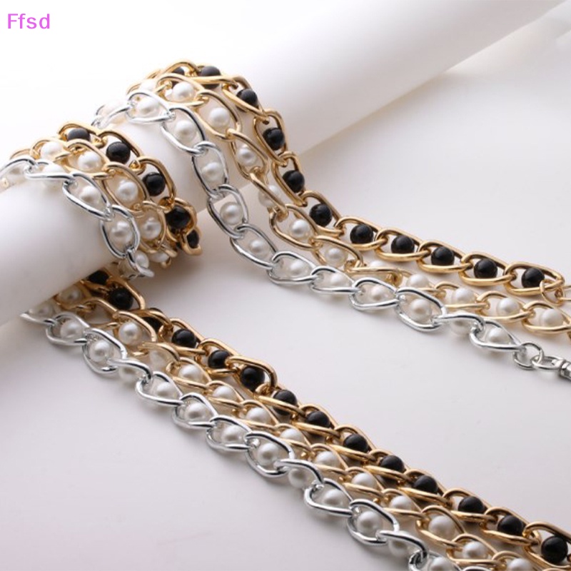 {Ffsd} Dây Xích Kẹp Túi Xách Phối Hạt Ngọc Trai Thanh Lịch Đơn Giản