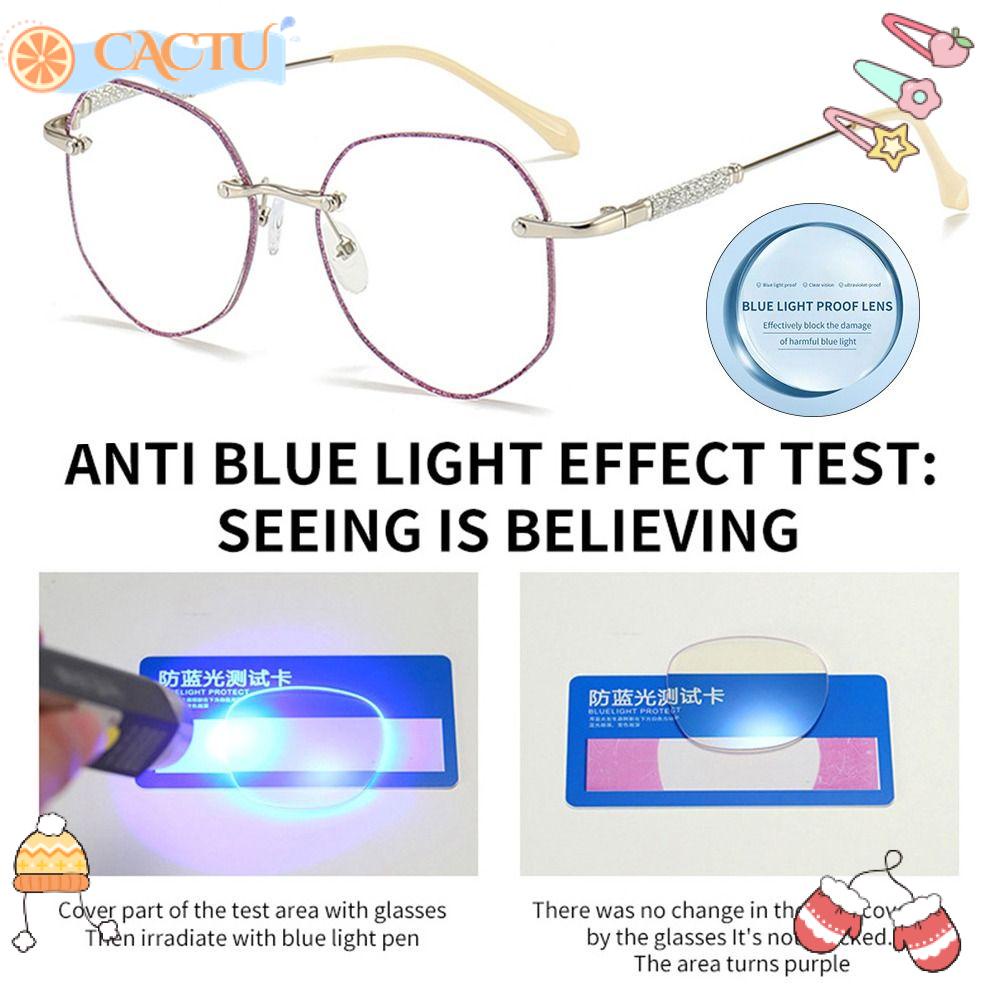 CACTU Kính Đọc Sách Đính Đá Lấp Lánh Chống Ánh Sáng Xanh Thời Trang
