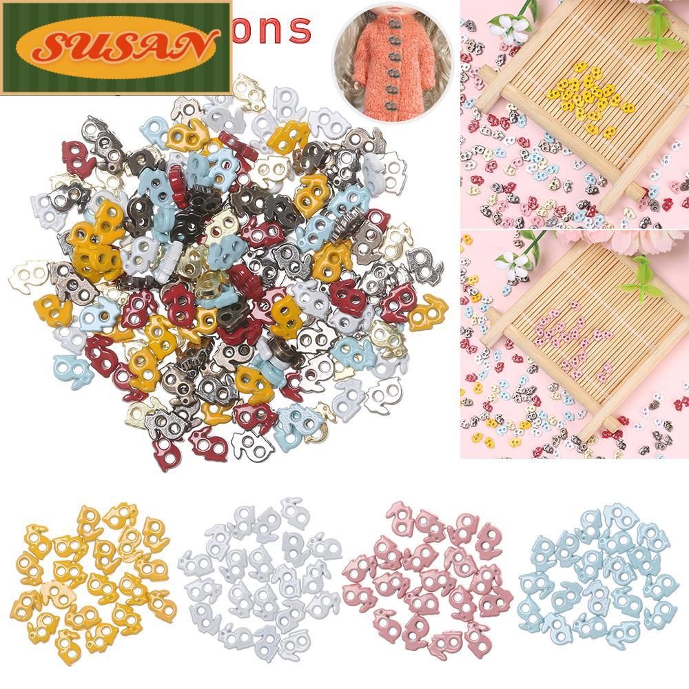 SUSANS Set 20 / 40 Nút Áo 4mm Hình Thỏ Dễ Thương Cho Búp Bê