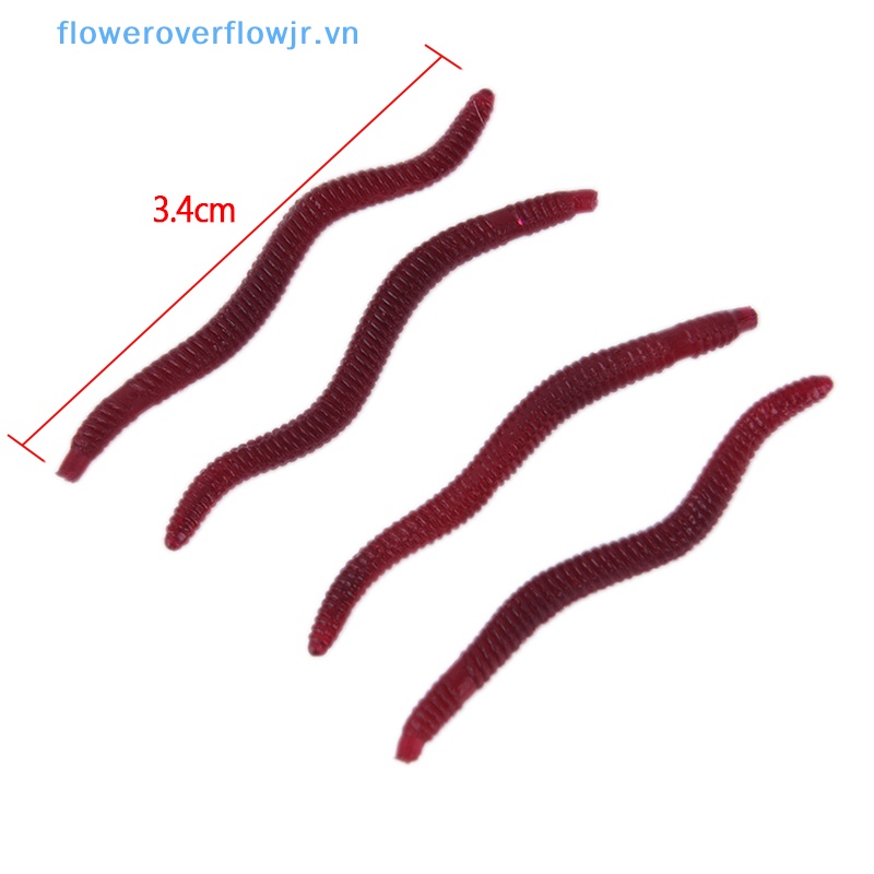 50 Mồi Câu Cá Giả Hình Trái Đất Mềm Màu Đỏ Áo Khoác Thời Trang Trẻ Trung Cá Tính