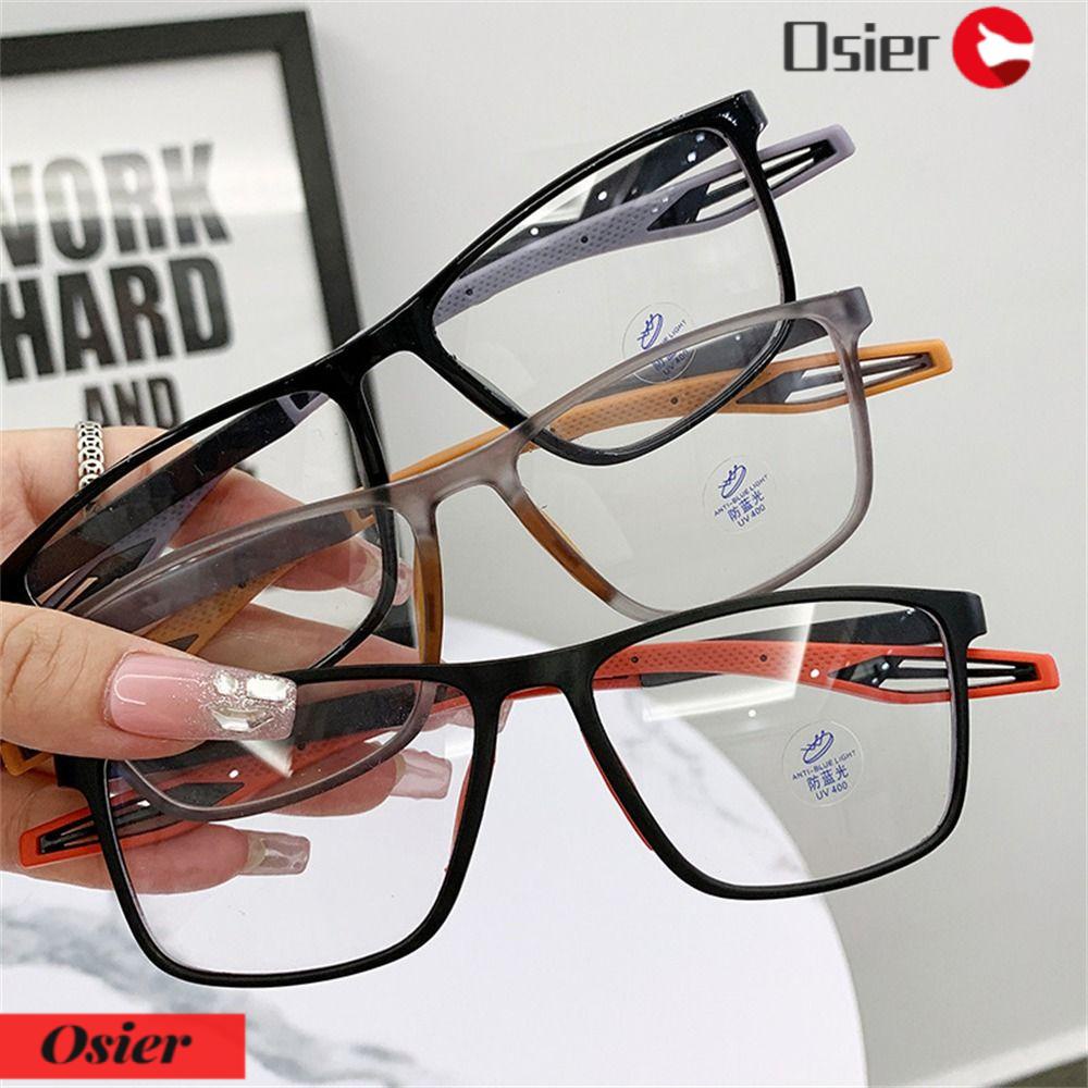 OSIER1 Mắt Kính Chống Ánh Sáng Xanh Gọng Lớn Bằng Silica Gel Cổ Điển Cho Nam