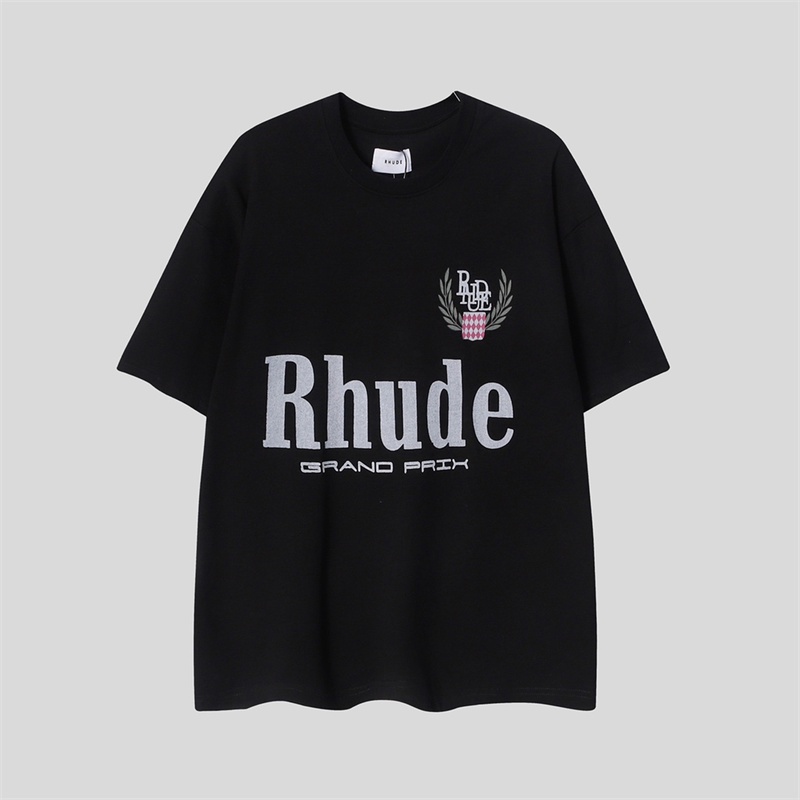 Áo Thun Tay Ngắn Dáng Rộng In Chữ RHUDE Thời Trang Châu Âu