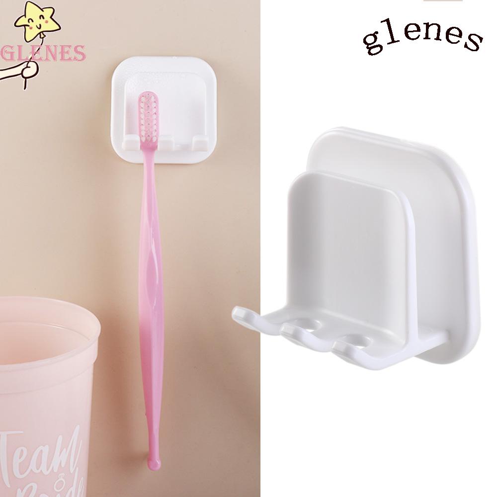GLENES Giá Đỡ Bàn Chải Đánh Răng 2 Ngăn Dán Tường Không Để Lại Dấu Vết Cho Phòng Tắm