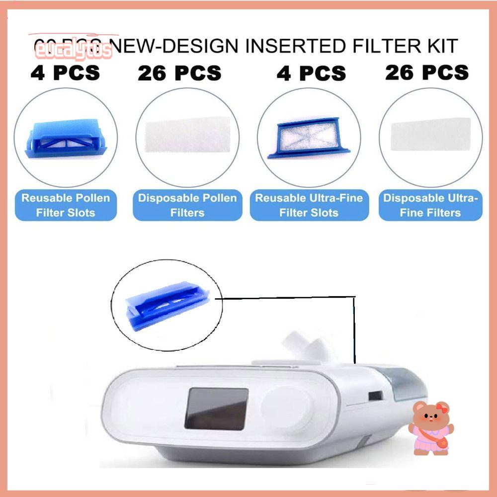 EUTUS Set 60 Bộ Lọc CPAP Siêu Mịn Thay Thế Có Thể Tái Sử Dụng Cho Máy DreamStation
