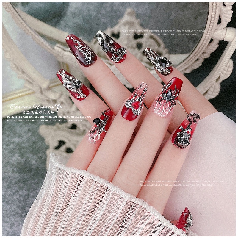 Phụ Kiện Kim Loại Trang Trí Móng Tay Hình Thánh Giá Độc Đáo