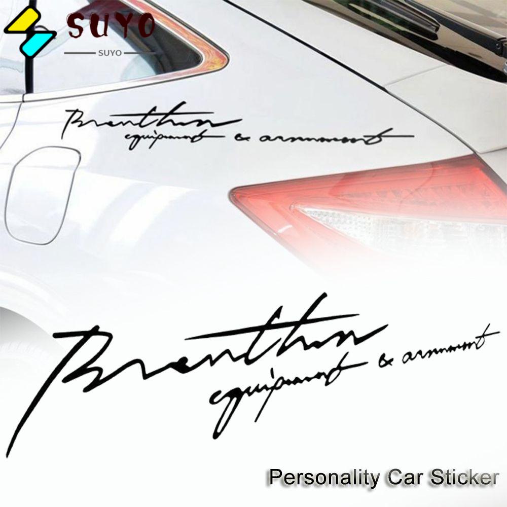 SUYO Miếng Dán Chữ Tiếng Anh Màu Trắng / Đen Chống Thấm Nước Trang Trí Xe Hơi