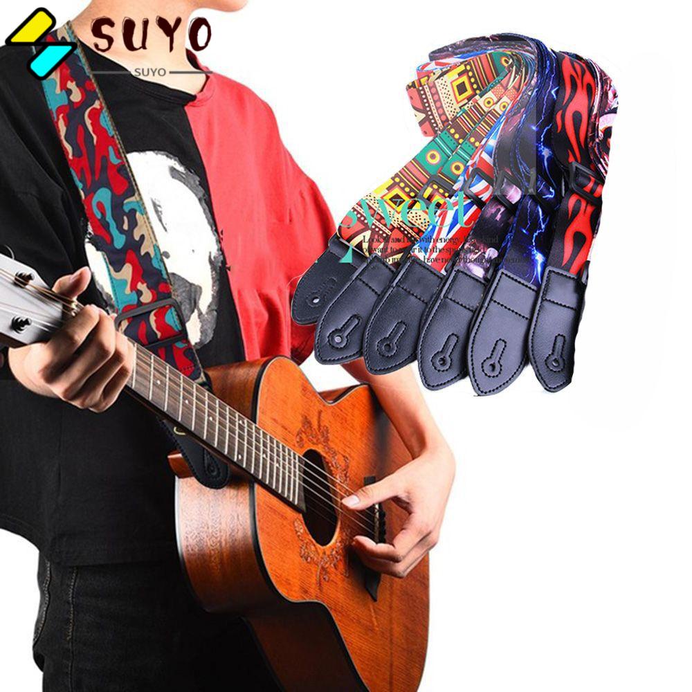 SUYO Dây Đeo Đàn Guitar Bằng Da PU Nhiều Màu Sắc Chất Lượng Cao