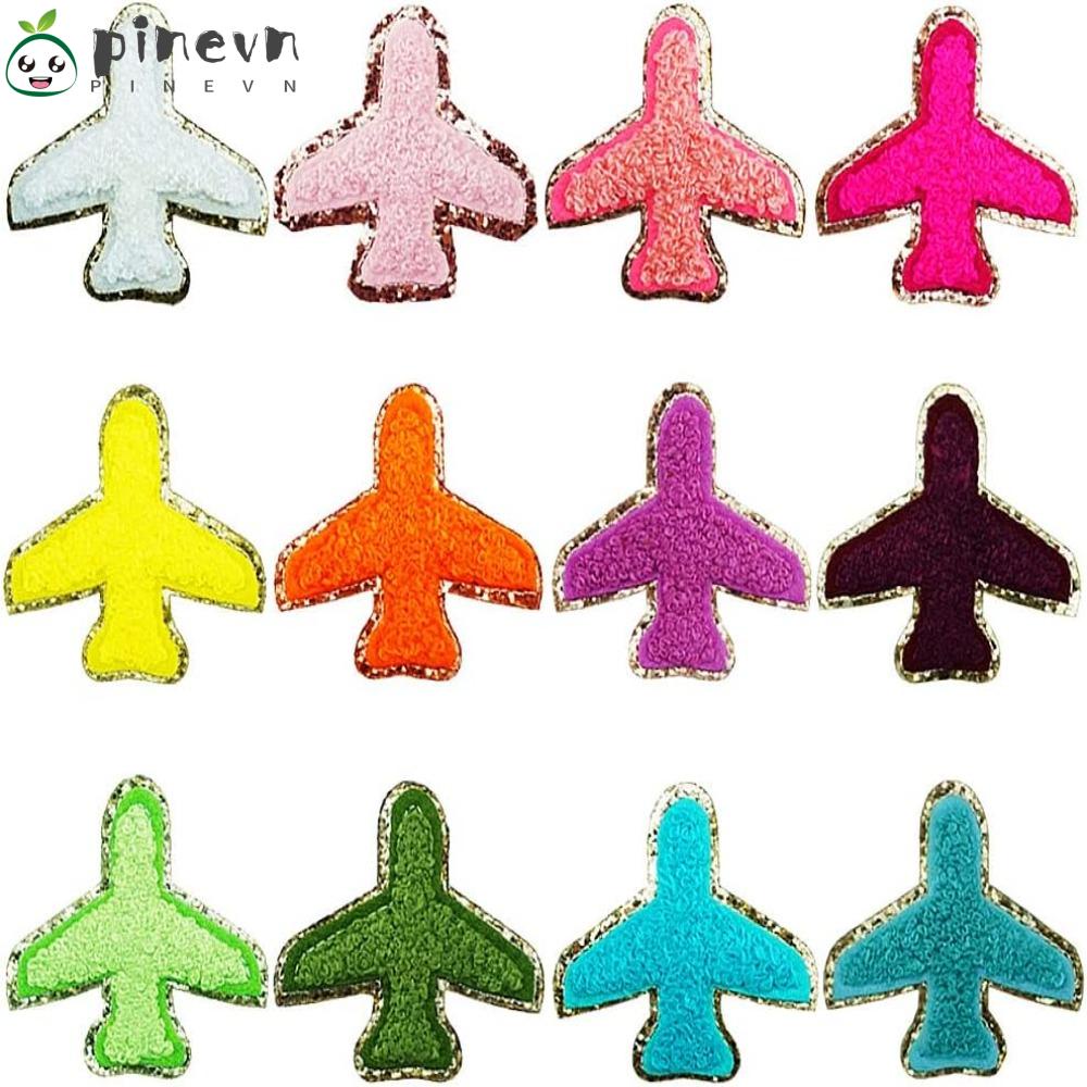 PINEVN Bộ 12 Miếng Vá Ủi Hình Máy Bay Hoạt Hình