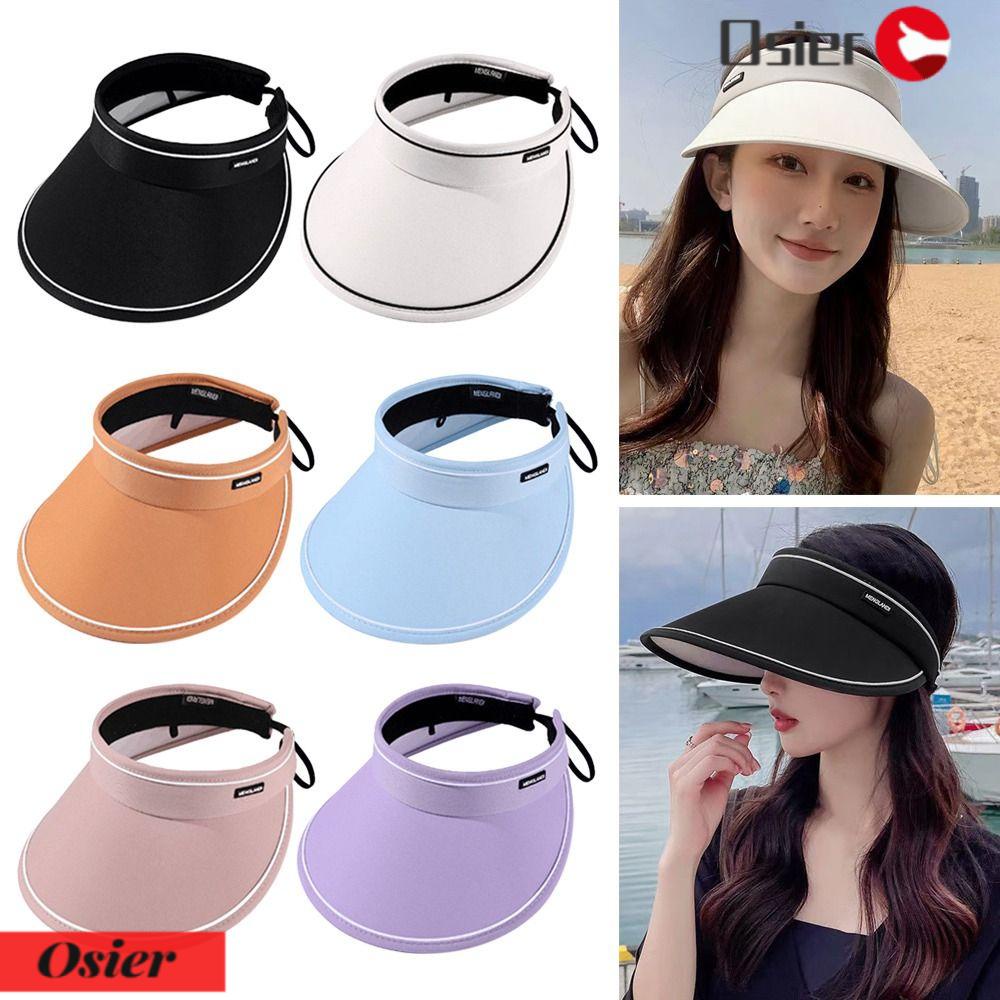 OSIER1 Mũ Lưỡi Trai Hở Chóp Màu Trơn Chống Tia UV Có Thể Điều Chỉnh Kích