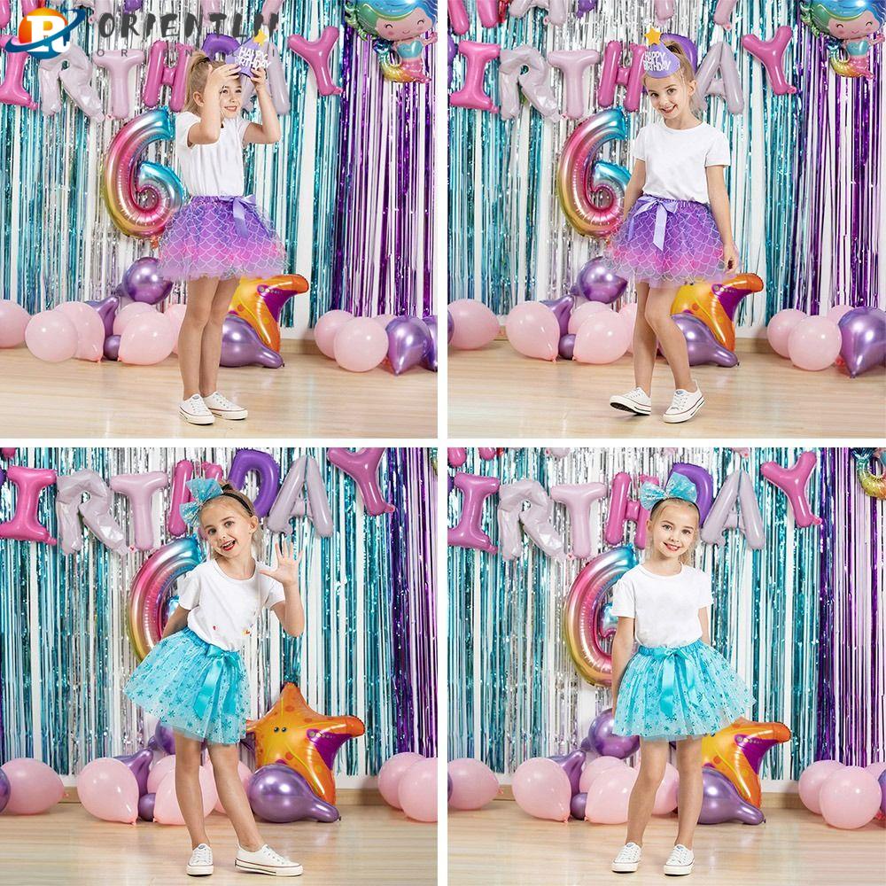ORIENTLII Chân Váy Tutu Tutu Nhiều Màu Sắc Cho Bé Gái