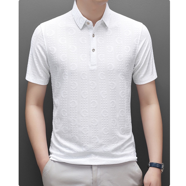 Áo Thun POLO Mỏng Tay Ngắn Cỡ Lớn Thoáng Khí Thời Trang Cho Nam